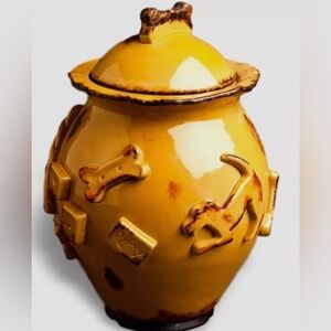 Beautiful Dog Treat Jar - new in Box four colors available this one “caramel”